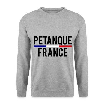 Pétanque France Petanque Frankreich Boule Boccia - Unisex Pullover - Weißgrau meliert - Vorne - Alina (178cm) & Michal (187cm)