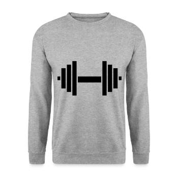 dumbbell - Unisex Sweatshirt - salt & pepper - Front - Alina (178cm) & Michal (187cm)