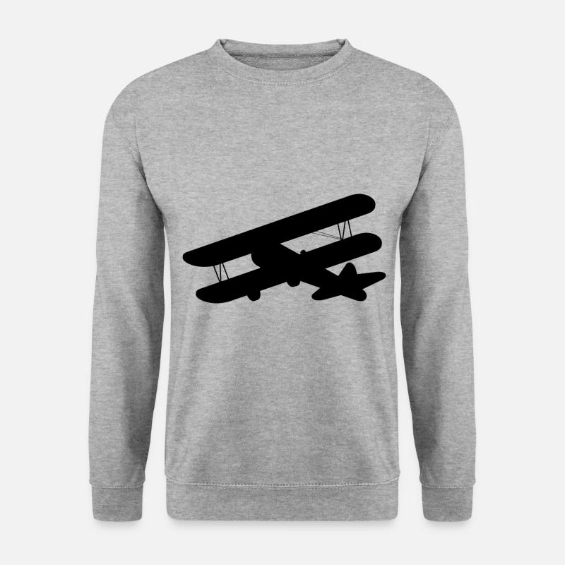 Flugzeug - Unisex Pullover - Weißgrau meliert