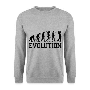 Evolution Graphic Golfer Golf Player Golfing Golf - Unisex Pullover - Weißgrau meliert - Vorne - Alina (178cm) & Michal (187cm)