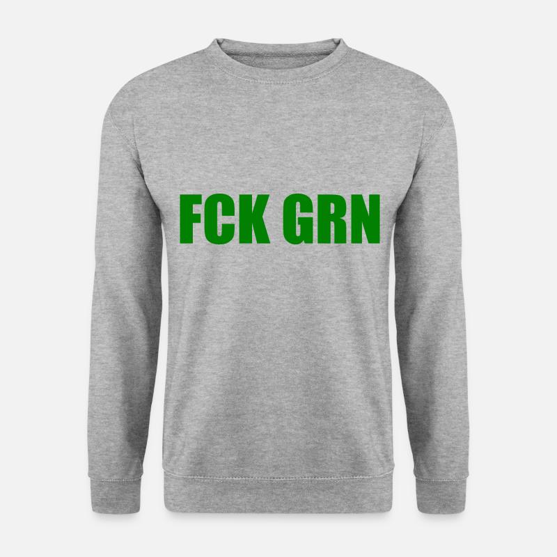 Fck grn - Unisex Pullover - Weißgrau meliert