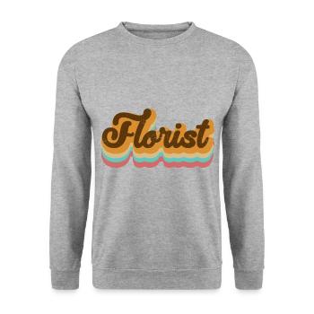 Retro Graphic Botanical Flowers Gardening Plant Lo - Unisex Pullover - Weißgrau meliert - Vorne - Alina (178cm) & Michal (187cm)