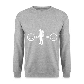 Femmes grimpeuses Escalade Bloc Bloc - Sweat-shirt Unisexe - gris chiné - Devant - Alina (178cm) & Michal (187cm)