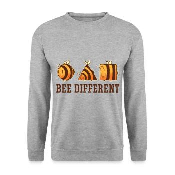 Bee Different Beekeeper Hive Beekeeping Honey Bee - Unisex Pullover - Weißgrau meliert - Vorne - Alina (178cm) & Michal (187cm)