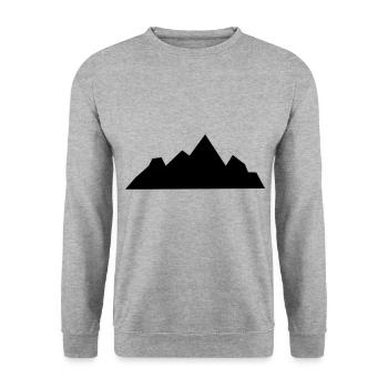Berge Berg Gebirge Mountain 08 Zeichenfläche 9 - Unisex Pullover - Weißgrau meliert - Vorne - Alina (178cm) & Michal (187cm)