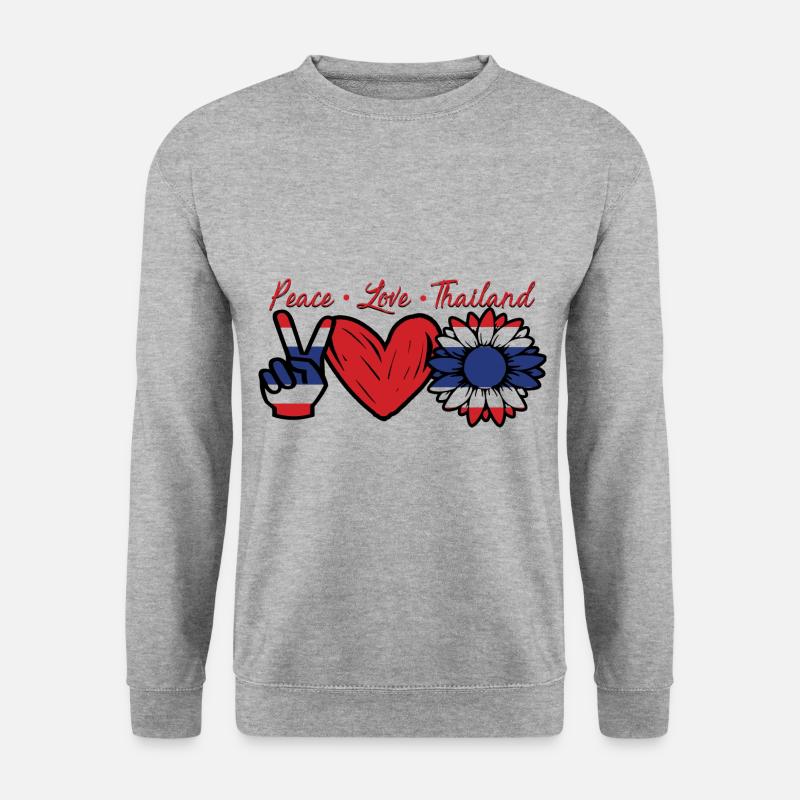 Thailand Liebe - Unisex Pullover - Weißgrau meliert