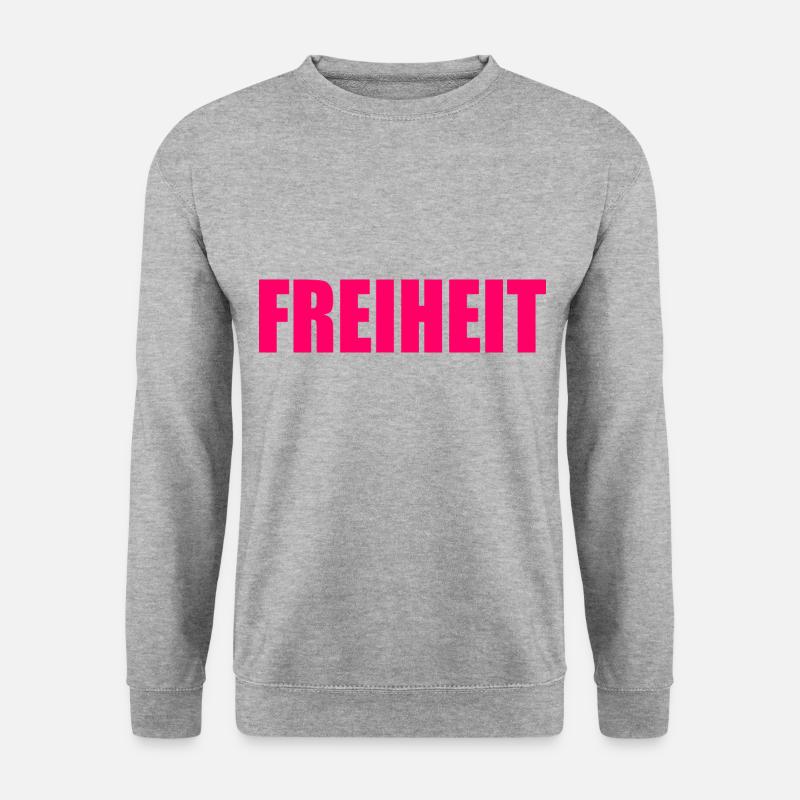 FREIHEIT - Unisex Pullover - Weißgrau meliert