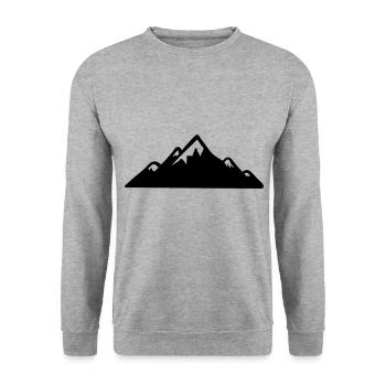 Berge Berg Gebirge Mountain 05 Zeichenfläche 6 - Unisex Pullover - Weißgrau meliert - Vorne - Alina (178cm) & Michal (187cm)