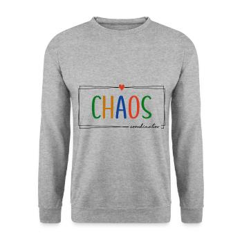Chaos Coordinator stressed kindergarten educators - Unisex Sweatshirt - salt & pepper - Front - Alina (178cm) & Michal (187cm)