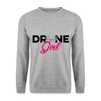 Drone Girl Graphic Drone Flying Quadcopter Pilot R - Unisex Sweatshirt - salt & pepper - Front - Alina (178cm) & Michal (187cm)