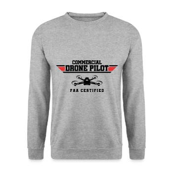 Commercial Drone Pilot FAA Certified Drone Pilot D - Unisex Sweatshirt - salt & pepper - Front - Alina (178cm) & Michal (187cm)