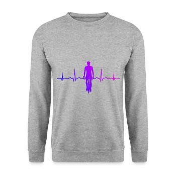 Cycling Mtb Cycling Cycling Bike - Unisex Sweatshirt - salt & pepper - Front - Alina (178cm) & Michal (187cm)