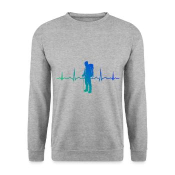 Bloc Femmes Grimpeur Escalade Bloc - Sweat-shirt Unisexe - gris chiné - Devant - Alina (178cm) & Michal (187cm)