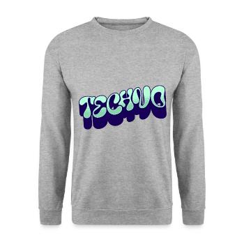 Techno - Unisex Sweatshirt - salt & pepper - Front - Alina (178cm) & Michal (187cm)