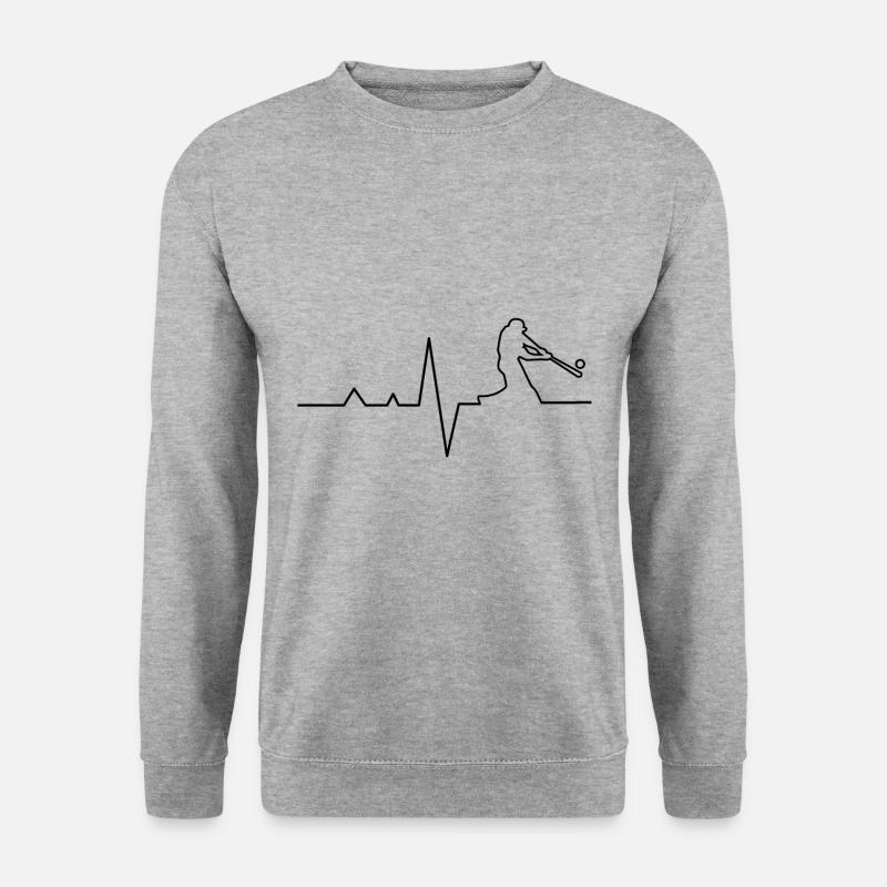 Baseball Herzlinie - Unisex Pullover - Weißgrau meliert