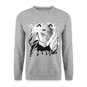 Boy in gray - Unisex Sweatshirt - salt & pepper - Front - Alina (178cm) & Michal (187cm)