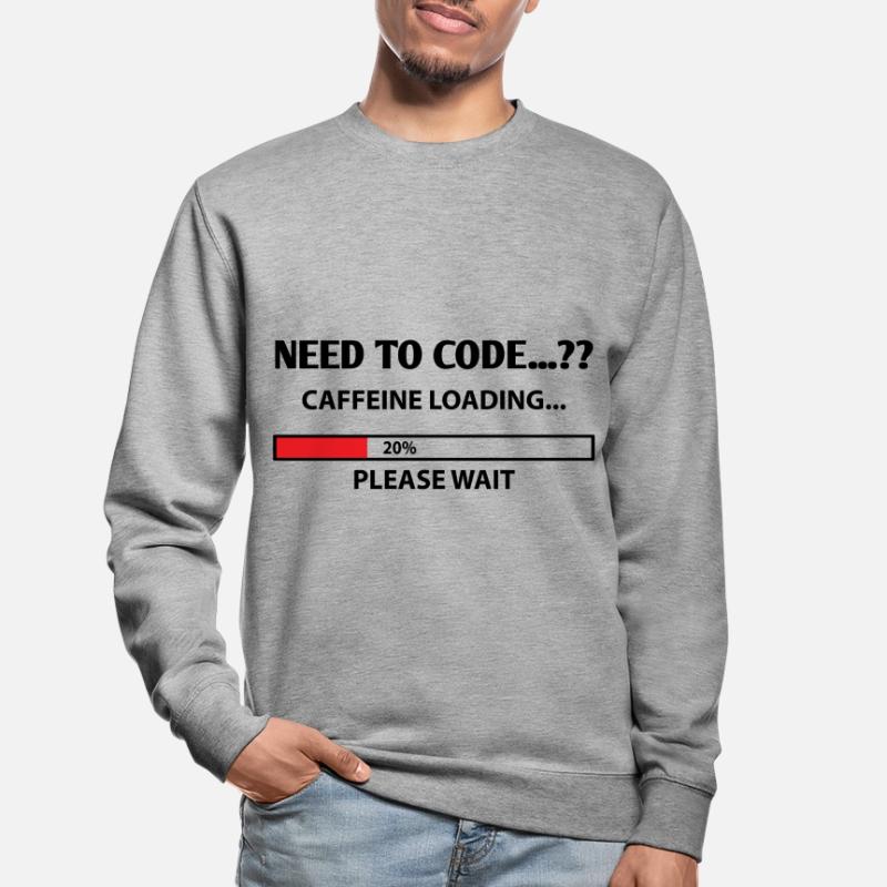 Need To Code Caffeine Loading Please Wait Develope Unisex Pullover