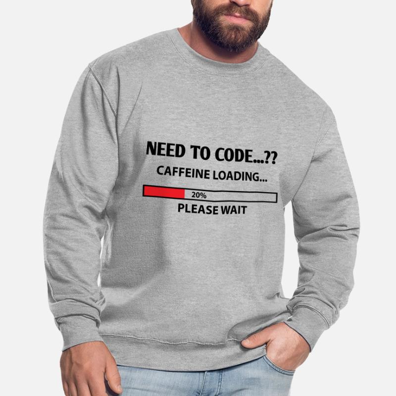 Need To Code Caffeine Loading Please Wait Develope Unisex Pullover