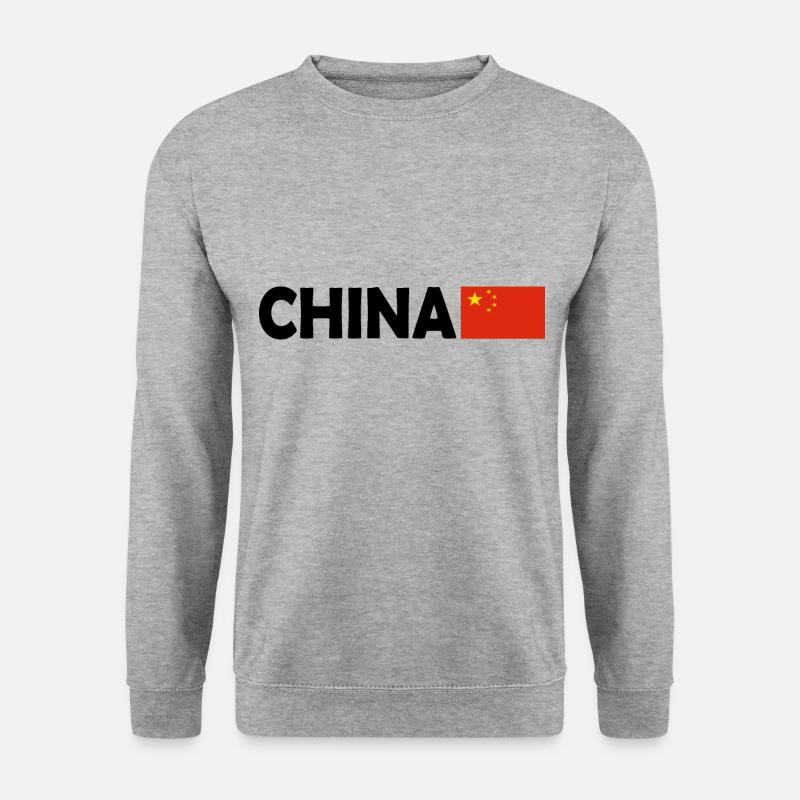 China - Unisex Pullover - Weißgrau meliert