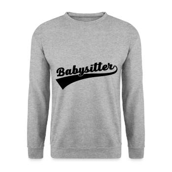 Babysitter Graphic Daycare Provider Daycare Teach - Unisex Pullover - Weißgrau meliert - Vorne - Alina (178cm) & Michal (187cm)