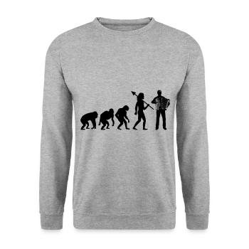 Evolution Accordion Instrument Accordionist Musici - Unisex Sweatshirt - salt & pepper - Front - Alina (178cm) & Michal (187cm)
