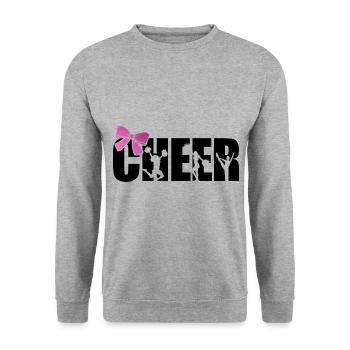Cheer Graphic Cheerleading Cheerleader Gymnast Dan - Unisex Pullover - Weißgrau meliert - Vorne - Alina (178cm) & Michal (187cm)