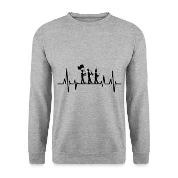 Marching Band Sayings Funny Marching Instruments - Unisex Sweatshirt - salt & pepper - Front - Alina (178cm) & Michal (187cm)