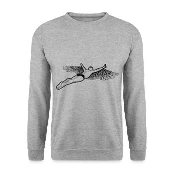 Retro Graphic Cliff Diver Cliff Diving Tombstoning - Unisex Sweatshirt - salt & pepper - Front - Alina (178cm) & Michal (187cm)