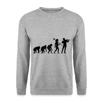 Evolution Violon Instrument Violoniste Viole de gambe - Sweat-shirt Unisexe - gris chiné - Devant - Alina (178cm) & Michal (187cm)