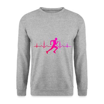 Course à pied Fitness Course à pied Hommes Jogging Cross Country - Sweat-shirt Unisexe - gris chiné - Devant - Alina (178cm) & Michal (187cm)