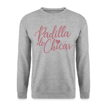 Padilla de Chicas Bride's Gang Bridesmaid Wedding - Unisex Sweatshirt - salt & pepper - Front - Alina (178cm) & Michal (187cm)