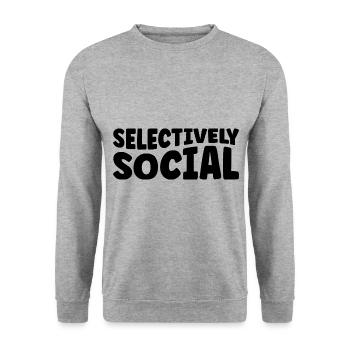 Dictons sociaux sélectifs pour les introvertis - Sweat-shirt Unisexe - gris chiné - Devant - Alina (178cm) & Michal (187cm)