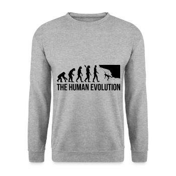 Evolution Graphic Climbing Climber Bouldering Boul - Unisex Pullover - Weißgrau meliert - Vorne - Alina (178cm) & Michal (187cm)