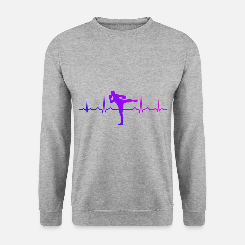 Thaiboxing Damen Herren Muay Thai Thaiboxen - Unisex Pullover - Weißgrau meliert