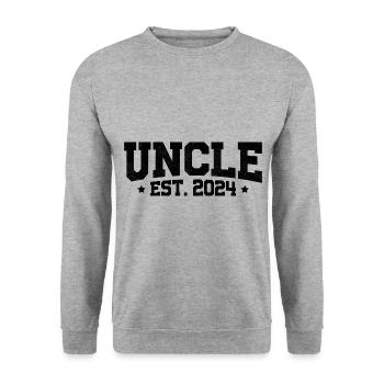 Uncle Est 2024 Pregnancy Announcement Gender Reve - Unisex Sweatshirt - salt & pepper - Front - Alina (178cm) & Michal (187cm)