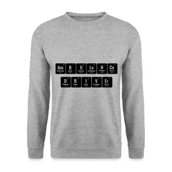 Krankenwagenfahrer Periodensystem der Elemente EMS Pa - Unisex Pullover - Weißgrau meliert - Vorne - Alina (178cm) & Michal (187cm)