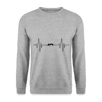Ameise Insekten - Unisex Pullover - Weißgrau meliert - Vorne - Alina (178cm) & Michal (187cm)