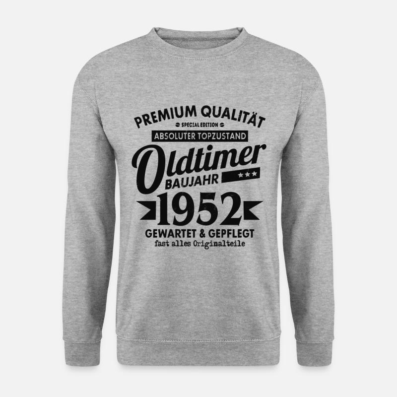 OLDTIMER 1952 LUSTIG 71 JAHRE GEBURTSTAG GESCHENK - Unisex Pullover - Weißgrau meliert