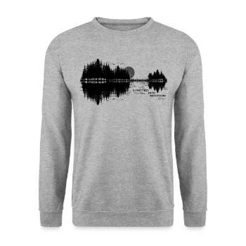 Natur Gitarre See Reflektion Limited 1970 Edition - Unisex Pullover - Weißgrau meliert - Vorne - Alina (178cm) & Michal (187cm)