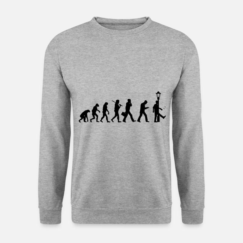Evolution Smartphone - Lustiges Motiv - Unisex Pullover - Weißgrau meliert