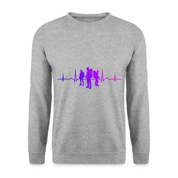 Bloc Hommes Escalade de bloc Bloc - Sweat-shirt Unisexe - gris chiné - Devant - Alina (178cm) & Michal (187cm)