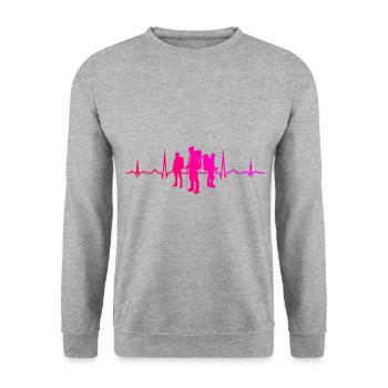 Bouldering Climber Women's Climber Bouldering - Unisex Sweatshirt - salt & pepper - Front - Alina (178cm) & Michal (187cm)