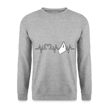 Italien Italiener Herzschlag Vaffanculo - Unisex Pullover - Weißgrau meliert - Vorne - Alina (178cm) & Michal (187cm)