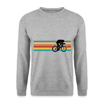 Retro Bicycle Cyclist for Man Woman - Unisex Sweatshirt - salt & pepper - Front - Alina (178cm) & Michal (187cm)