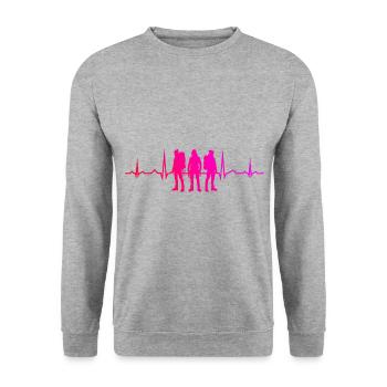 Climbers Climbing Bouldering Climbers Bouldering - Unisex Sweatshirt - salt & pepper - Front - Alina (178cm) & Michal (187cm)