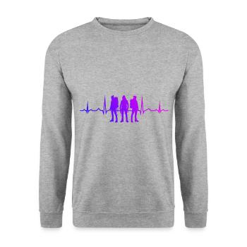 Bouldern Bouldering Damen Kletterer Klettern - Unisex Pullover - Weißgrau meliert - Vorne - Alina (178cm) & Michal (187cm)