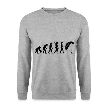 Evolution Graphic Paragliding Paraglider Skydiver - Unisex Pullover - Weißgrau meliert - Vorne - Alina (178cm) & Michal (187cm)