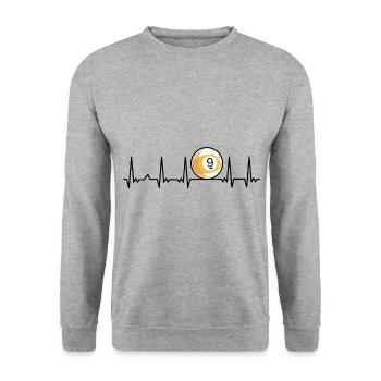Billiard Heartbeat Snooker Pool Chalk Billiard Pla - Unisex Sweatshirt - salt & pepper - Front - Alina (178cm) & Michal (187cm)