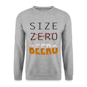 Beer lustiger Spruch Bier saufen Party - Unisex Pullover - Weißgrau meliert - Vorne - Alina (178cm) & Michal (187cm)