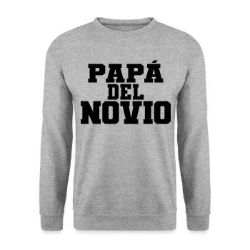 Papa del Novio Groom's Father Wedding Gift - Unisex Sweatshirt - salt & pepper - Front - Alina (178cm) & Michal (187cm)